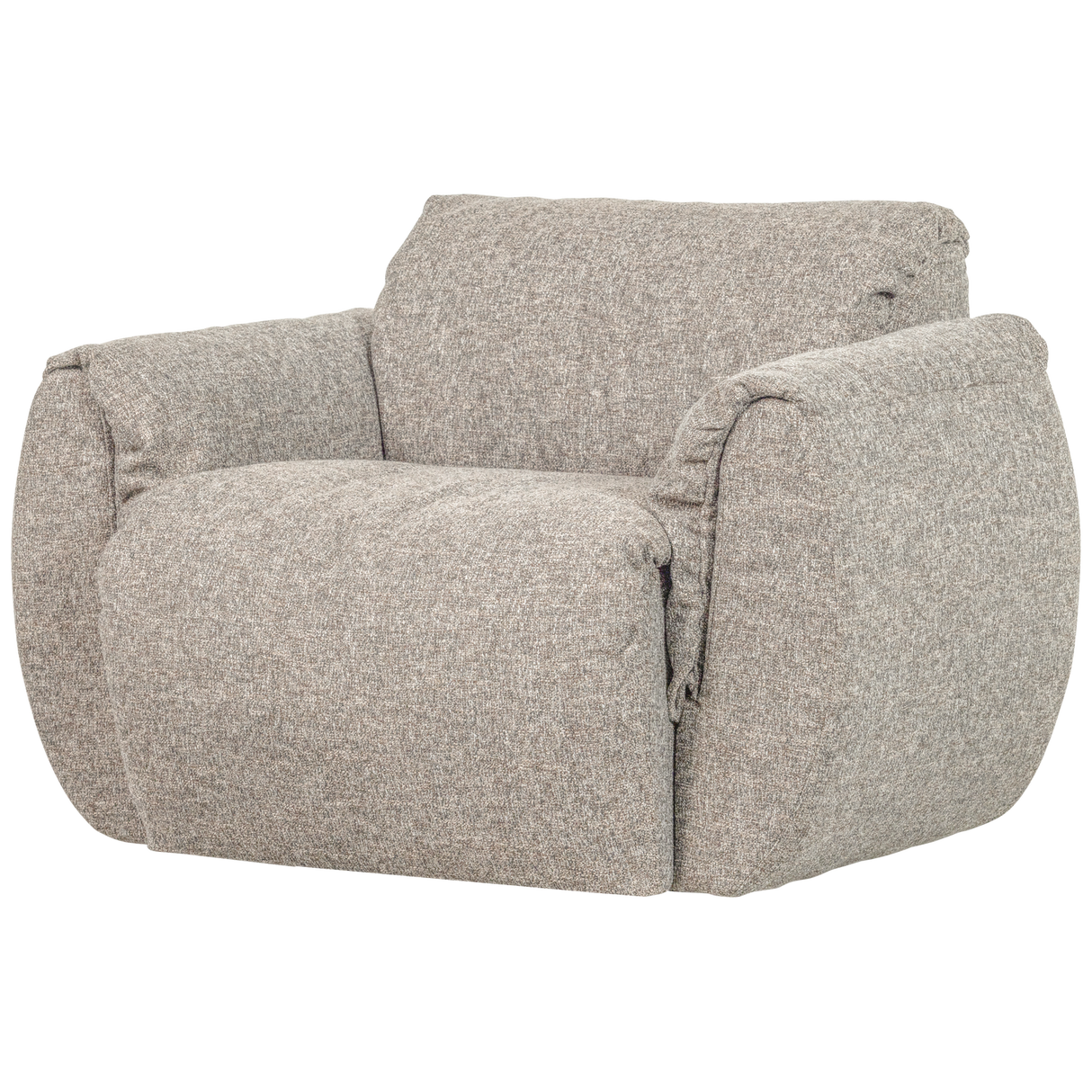 Baggy Draaifauteuil Geweven Stof Naturel Melange