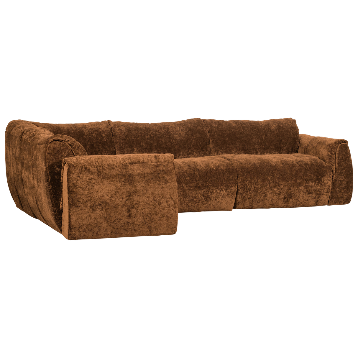 Baggy Hoekbank Links 3 D Chenille Middenbruin
