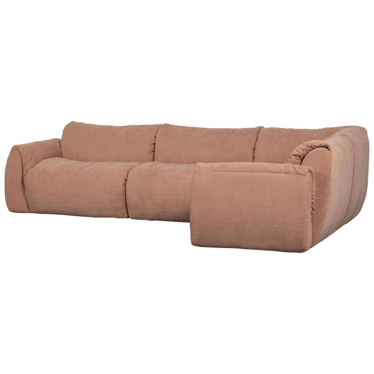 Baggy Hoekbank Rechts Geweven Chenille Oud Roze