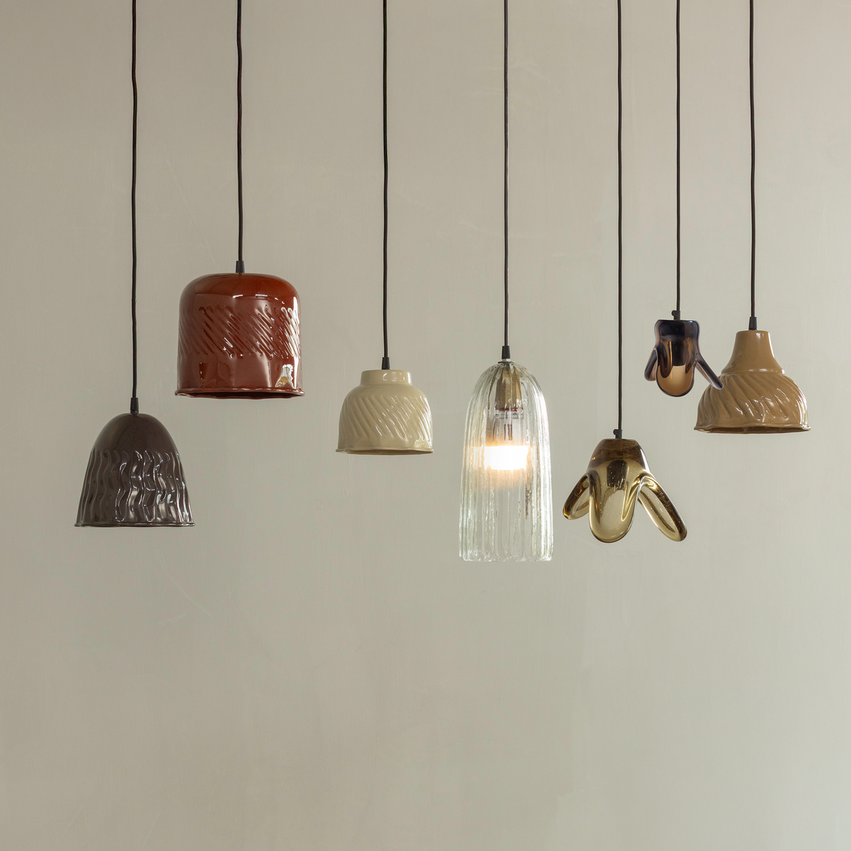 Elle Hanglamp Groot Glas Groen