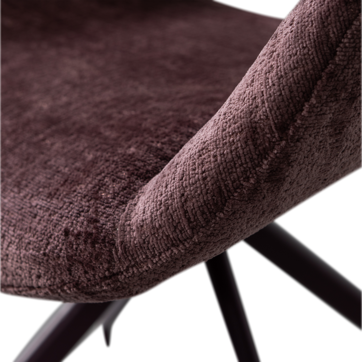 Eliva Eetkamerstoel Structure Velvet Paars Set Van 2