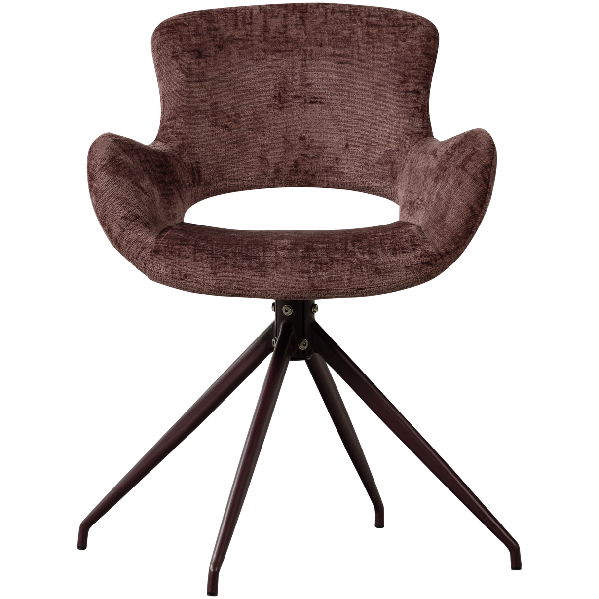 Eliva Eetkamerstoel Structure Velvet Paars Set Van 2