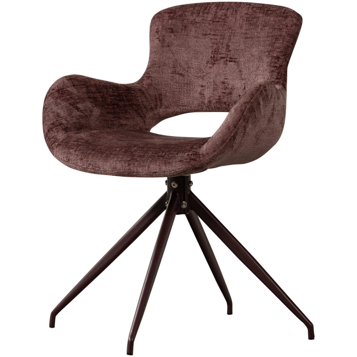 Eliva Eetkamerstoel Structure Velvet Paars Set Van 2