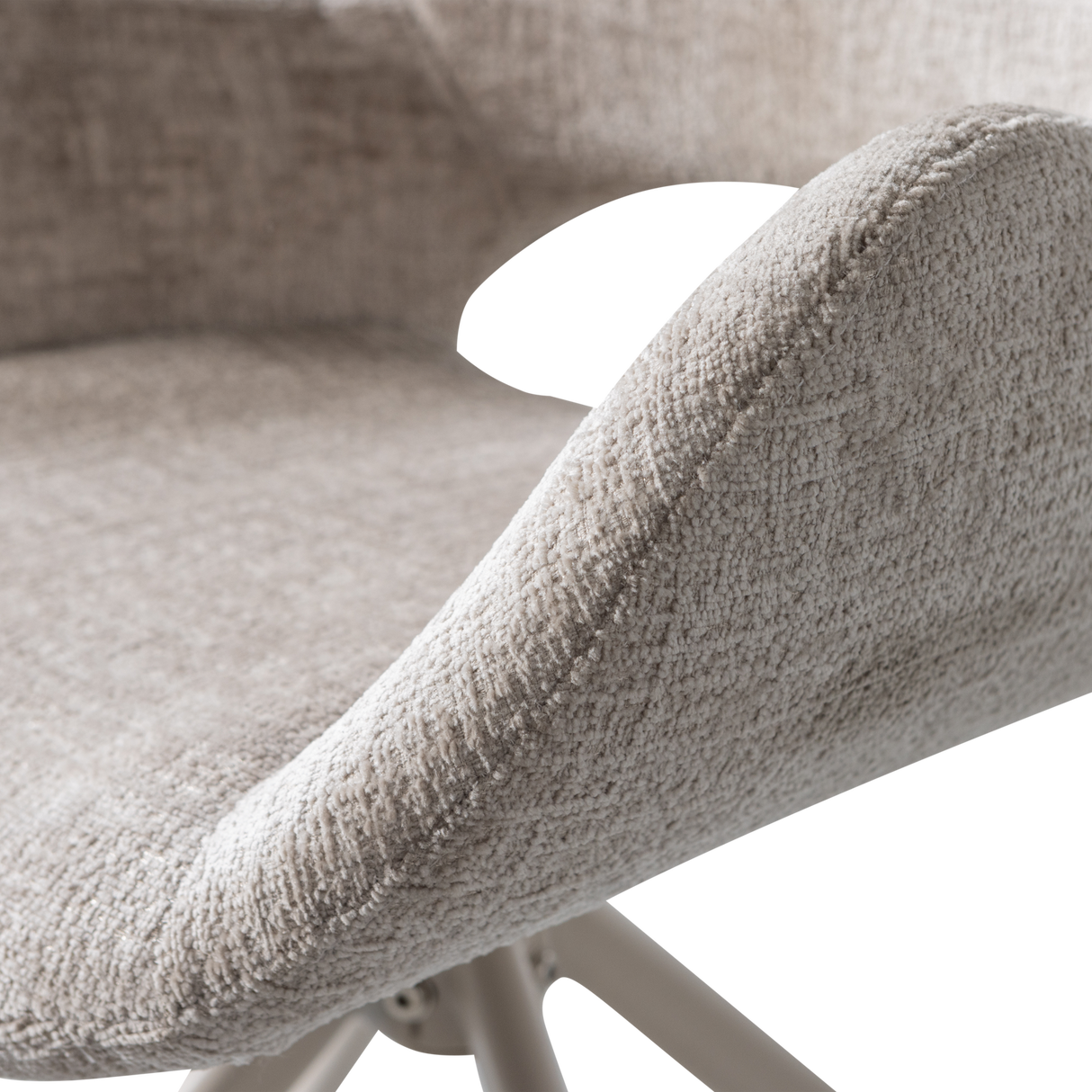 Eliva Eetkamerstoel Structure Velvet Zand Set Van 2
