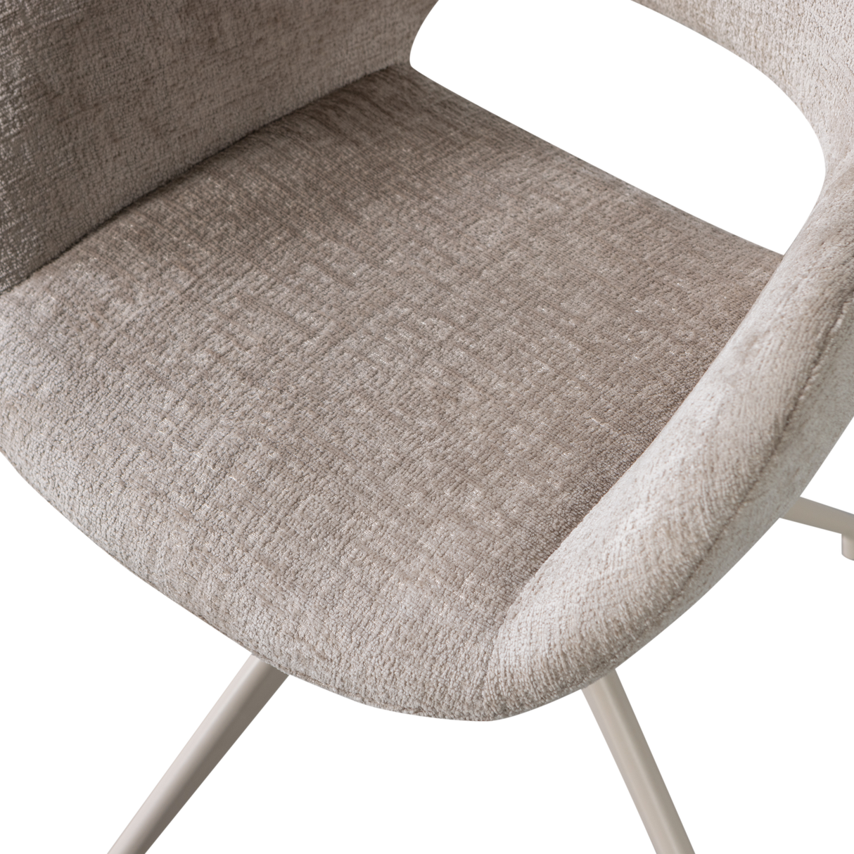Eliva Eetkamerstoel Structure Velvet Zand Set Van 2