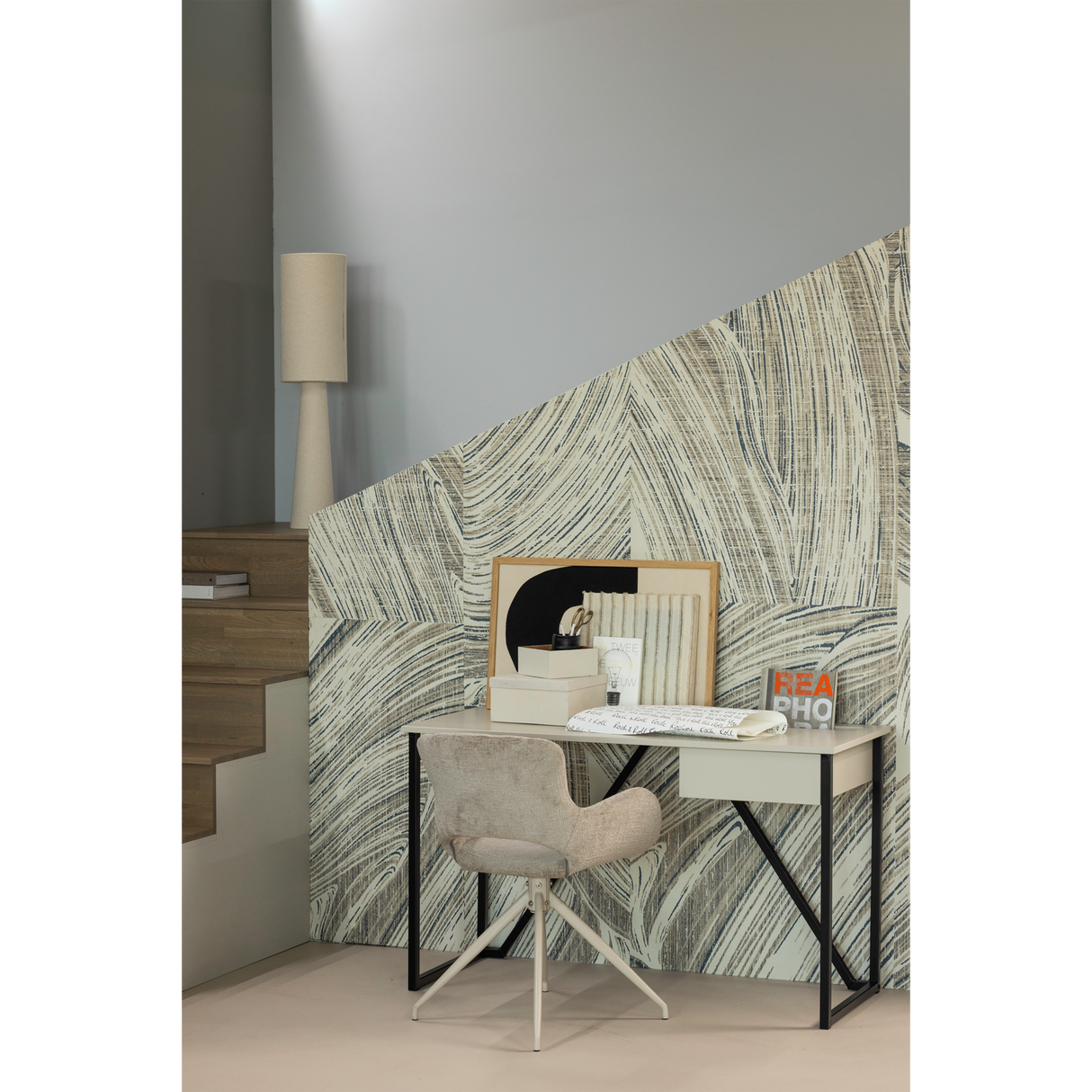 Eliva Eetkamerstoel Structure Velvet Zand Set Van 2
