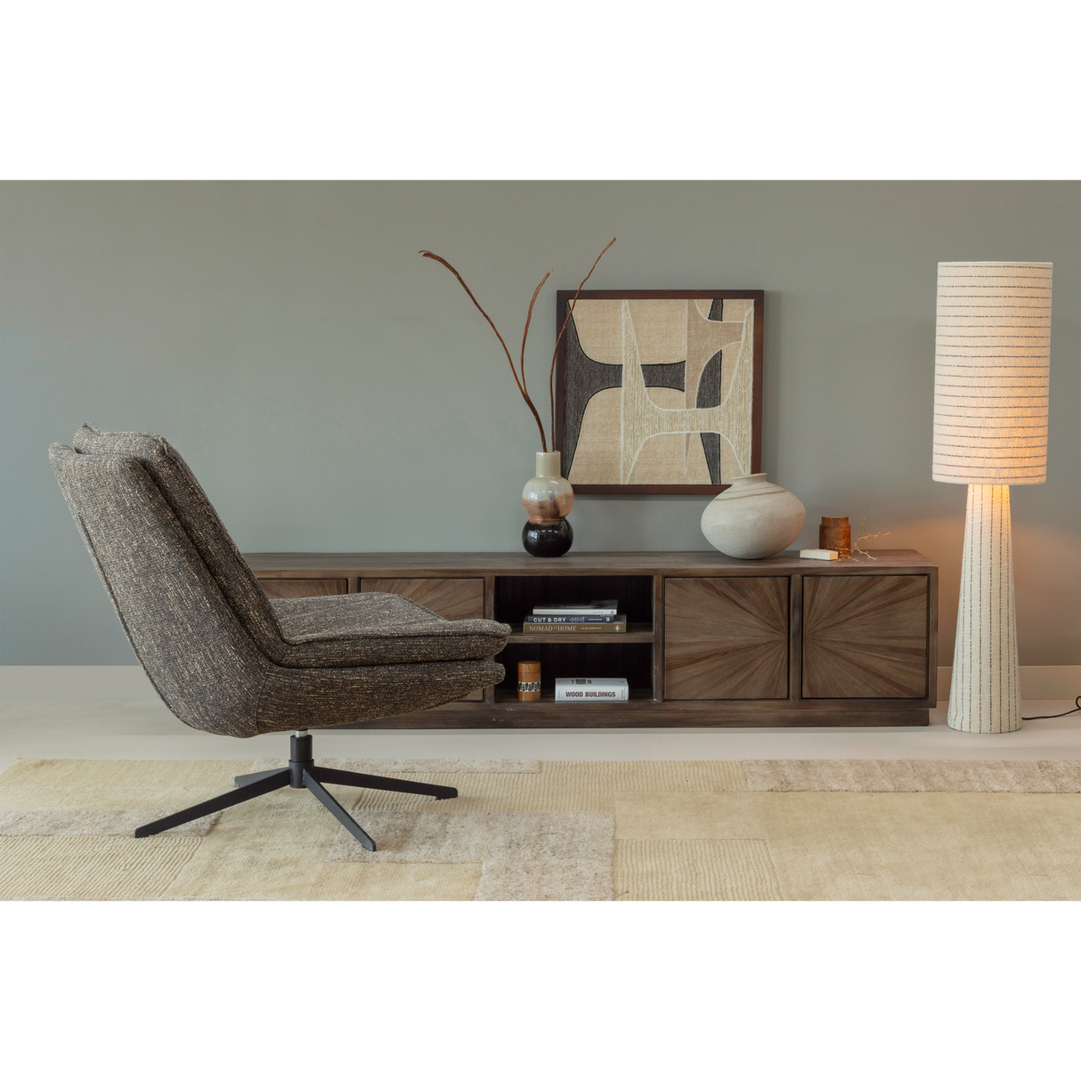 Milaro Draaifauteuil Naturel Melange