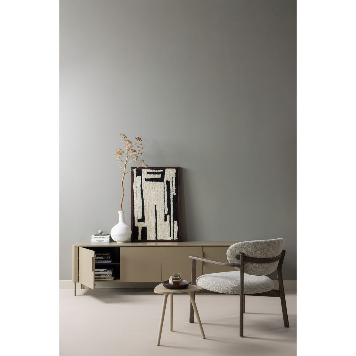 Udar Fauteuil Naturel Met Houten Frame Donkerbruin