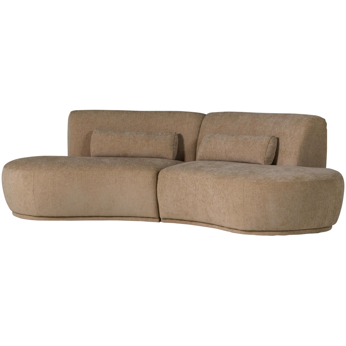 Batavier Half Ronde Bank 4 Zits Velvet Lichtbruin Melange