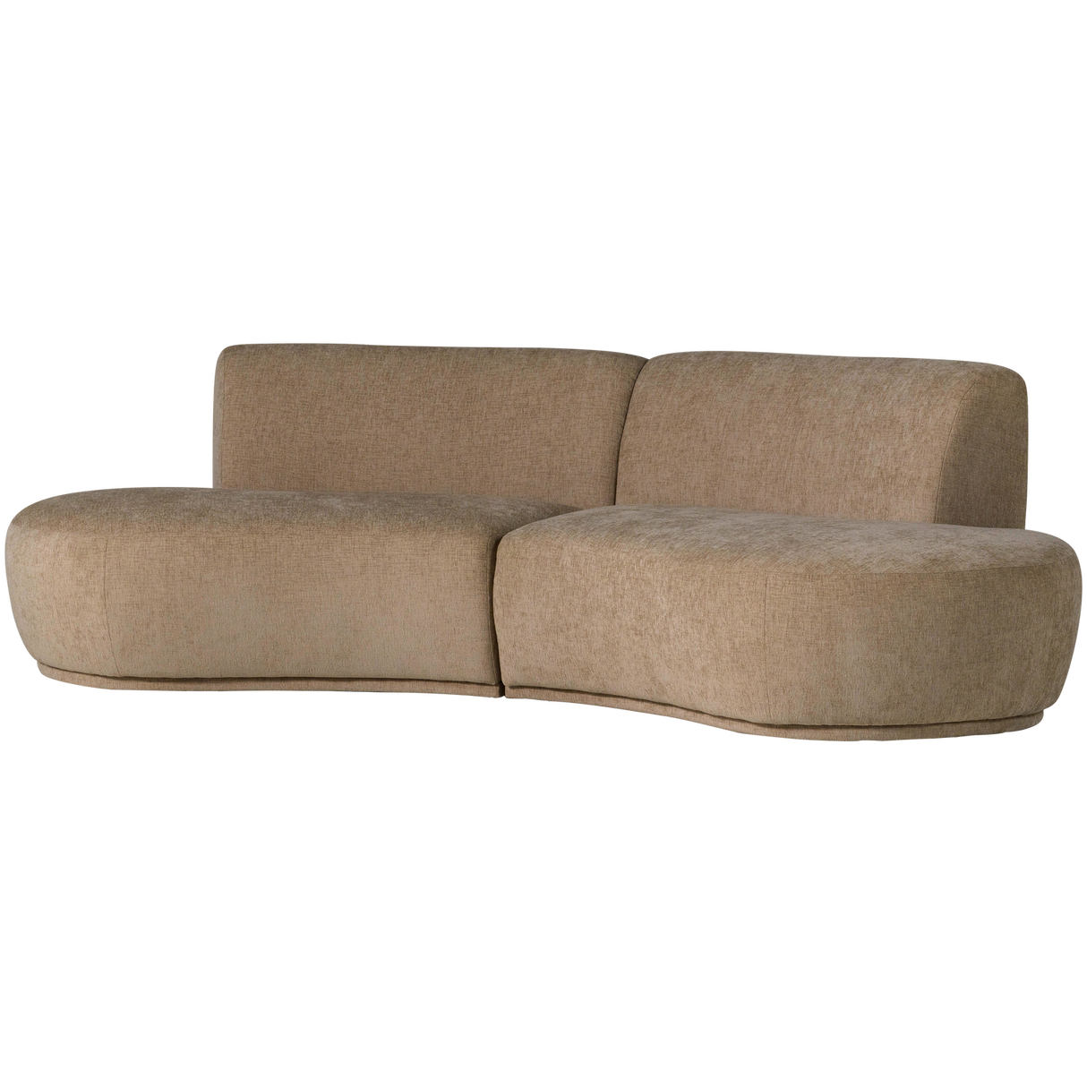 Batavier Half Ronde Bank 4 Zits Velvet Lichtbruin Melange