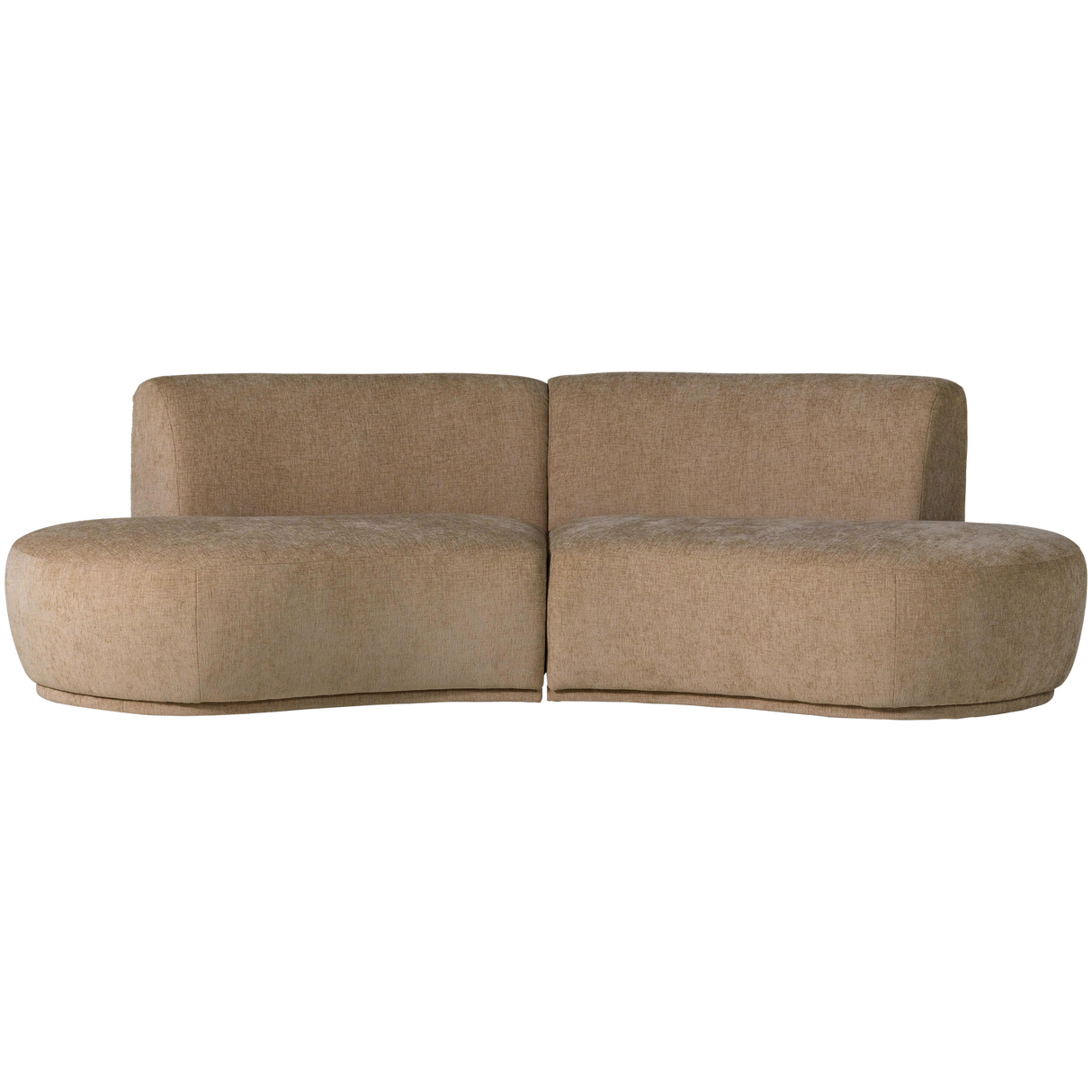 Batavier Half Ronde Bank 4 Zits Velvet Lichtbruin Melange