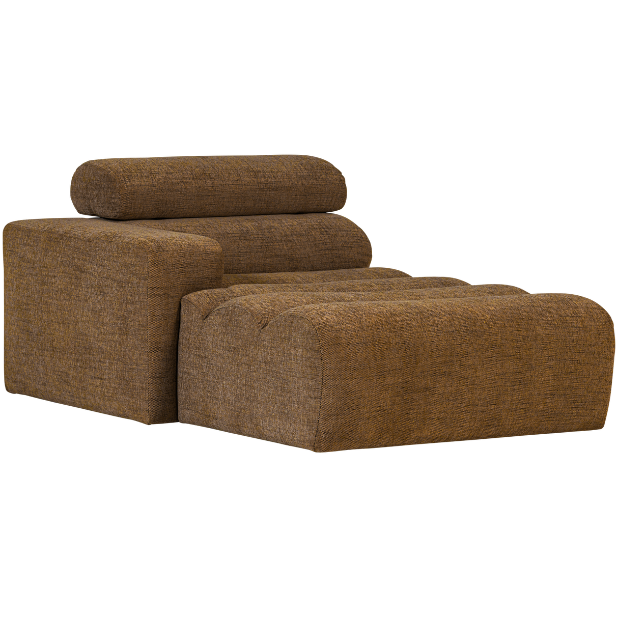 Novi Chaise Longue Element Arm Links Karamelbruin Melange