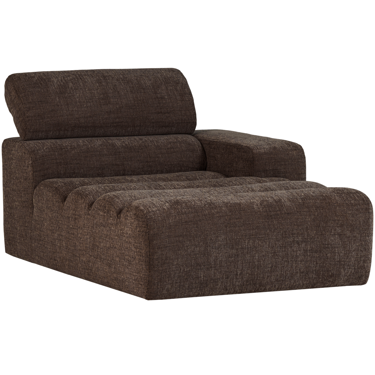 Novi Chaise Longue Element Arm Rechts Donkerbruin Melange
