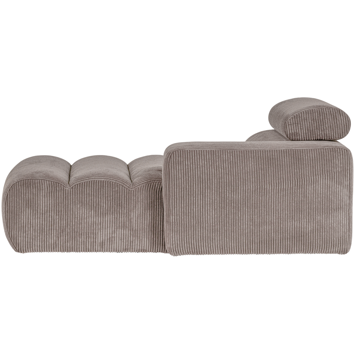 Novi Chaise Longue Element Arm Rechts Ribstof Zand