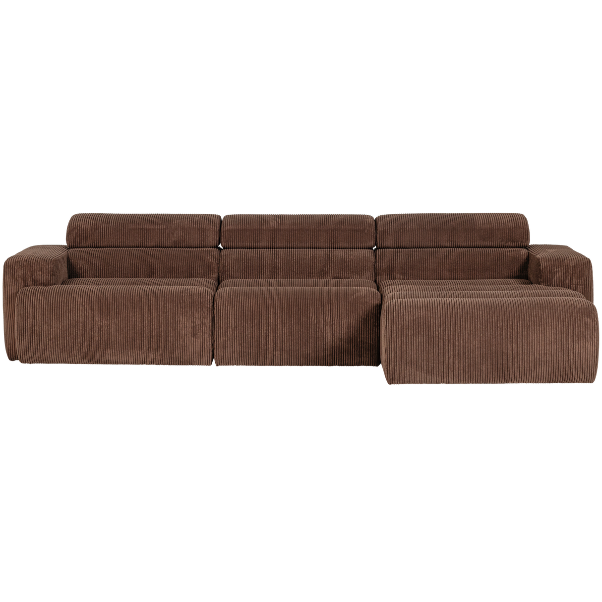 Novi Chaise Longue Bank Rechts Ribstof Mokkabruin