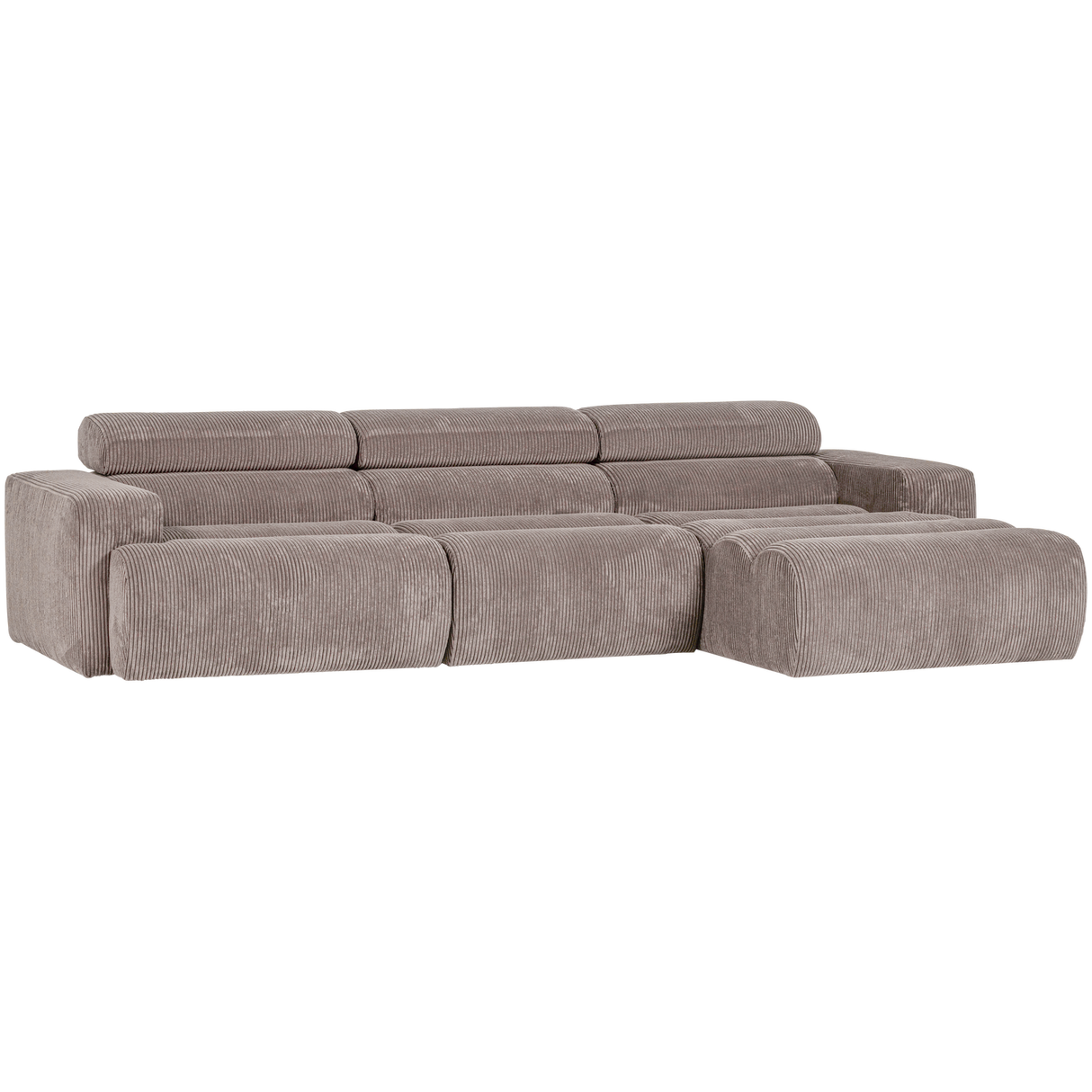 Novi Chaise Longue Bank Rechts Ribstof Zand