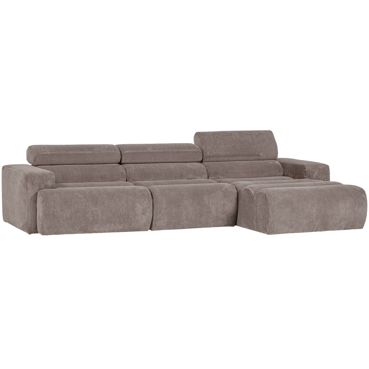 Novi Chaise Longue Bank Rechts Ribstof Zand