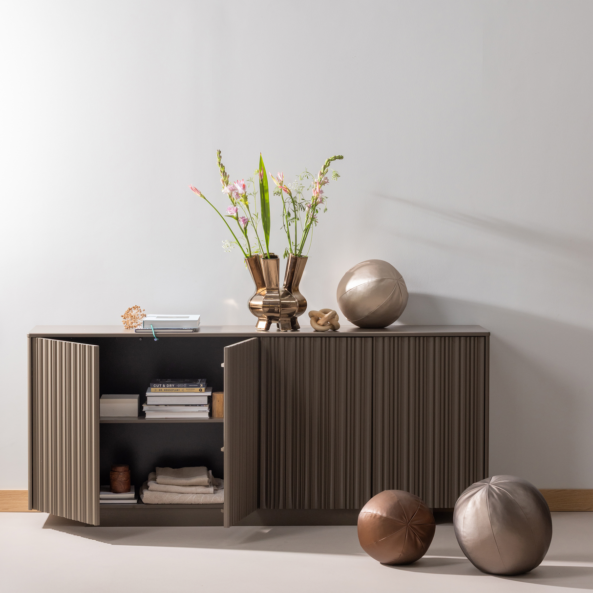 Rodeo Bal Kussen Groot Metallic Koper Bruin