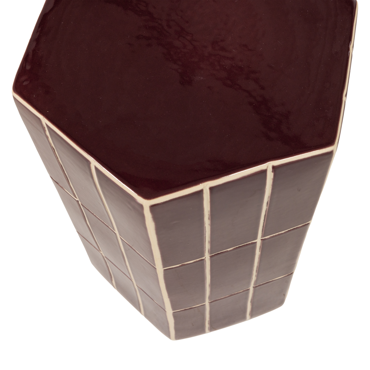 Plu Decoratieve Bijzettafel 42 X30 X26 Cm Keramiek Paars