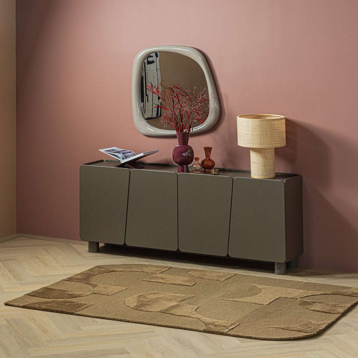 Livo Vloerkleed Viscose/Wol Bruin 170x240 Cm