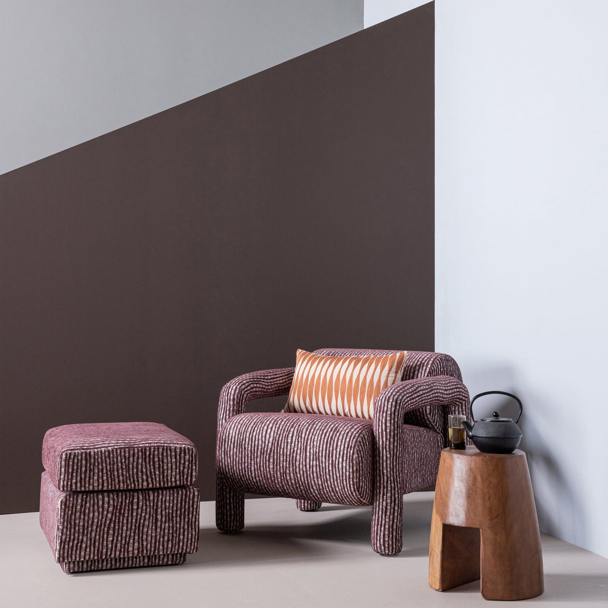 Lenny Fauteuil Met Dessin Bordeauxrood