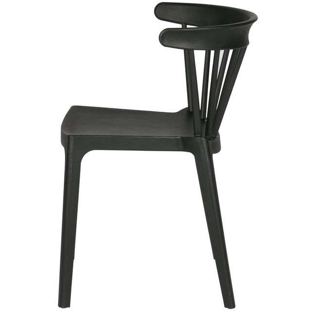 Bliss Tuinstoel Met Spijlen Kunststof Zwart van WOOOD – Luxe comfort op maat van PureWonen. Vraag naar de beste prijs.