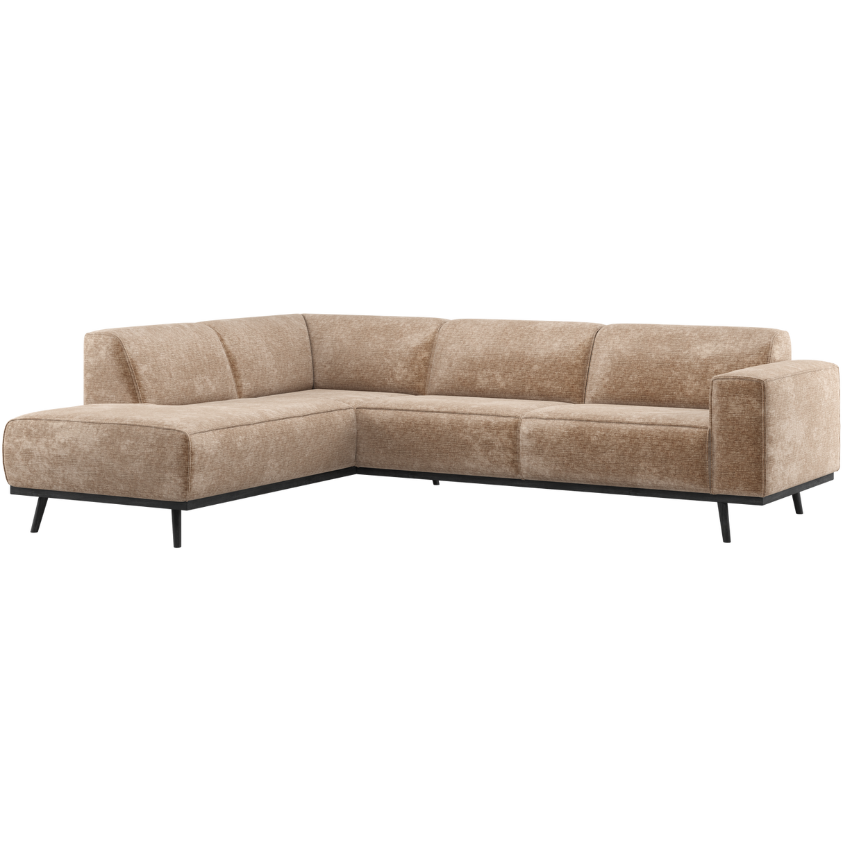 Statement Hoekbank Links Chenille Velvet Taupe