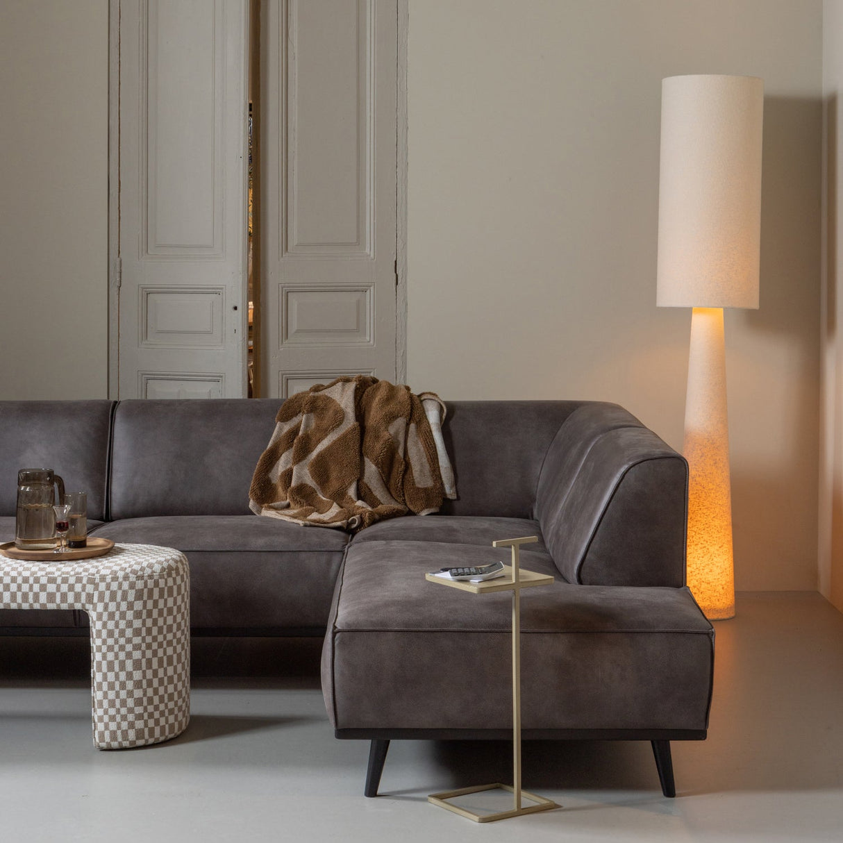 Loft Vloerlamp Xl Metaal/Boucle Naturel 187 Xo35 Cm