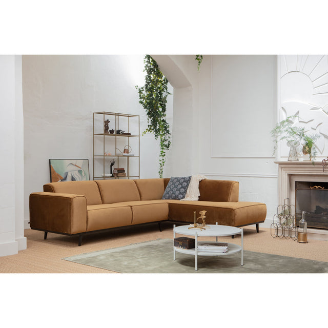 Statement Hoekbank Rechts Velvet Honinggeel