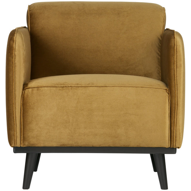 Statement Fauteuil Met Arm Velvet Honinggeel