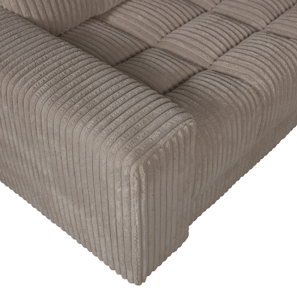 Second Date Hoekbank Links Grove Ribstof Mud van WOOOD – Luxe comfort op maat van PureWonen. Vraag naar de beste prijs.