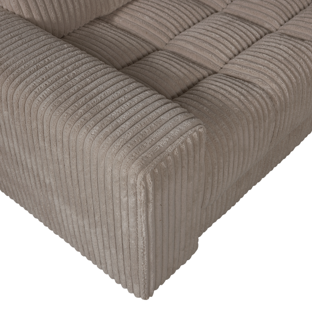 Second Date Hoekbank Links Grove Ribstof Mud van WOOOD – Luxe comfort op maat van PureWonen. Vraag naar de beste prijs.