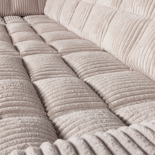 Second Date Hoekbank Links Grove Ribstof Naturel van WOOOD – Luxe comfort op maat van PureWonen. Vraag naar de beste prijs.