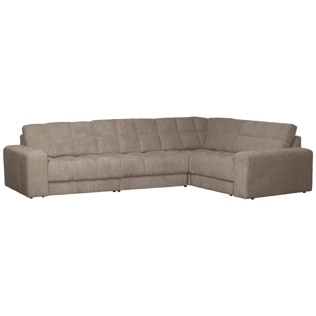 Second Date Hoekbank Rechts Grove Ribstof Mud van WOOOD – Luxe comfort op maat van PureWonen. Vraag naar de beste prijs.