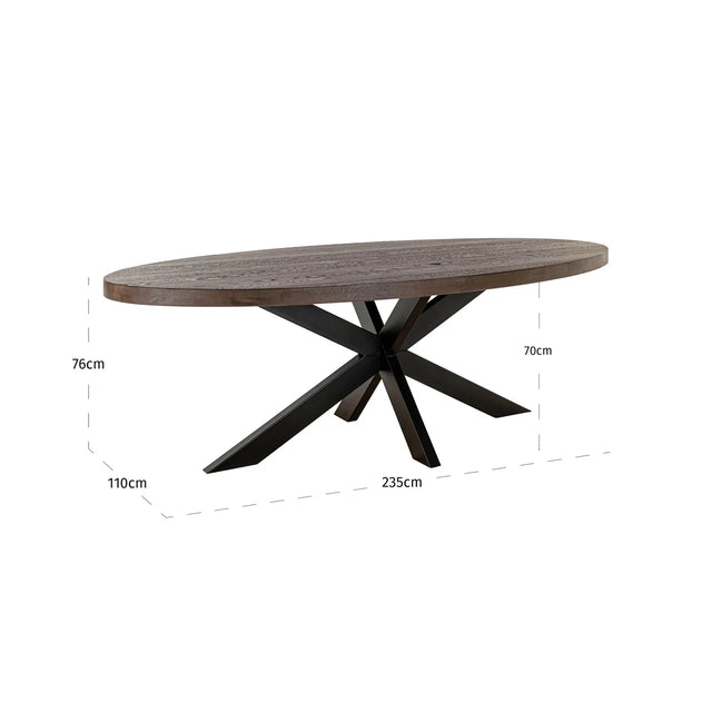 Eettafel Watson Dark brown/black 235