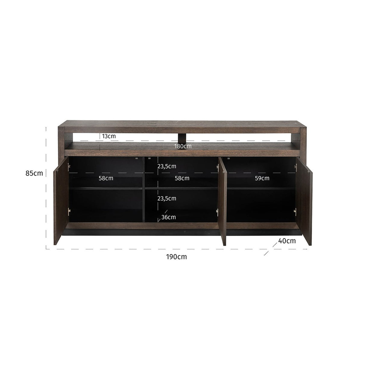 Dressoir Oakura 3-deuren (Brown) van Richmond Interiors – Luxe comfort op maat van PureWonen. Vraag naar de beste prijs.