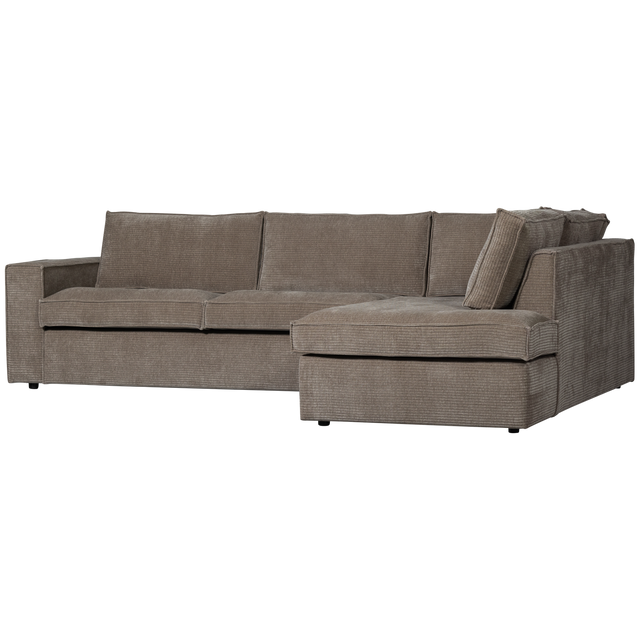 Hajo Hoekbank Rechts Ribstof Taupe van WOOOD – Luxe comfort op maat van PureWonen. Vraag naar de beste prijs.