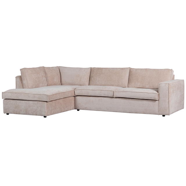 Hajo Hoekbank Links Chenille Zand van WOOOD – Luxe comfort op maat van PureWonen. Vraag naar de beste prijs.
