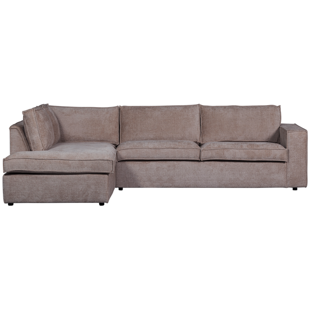 Hajo Hoekbank Links Chenille Taupe van WOOOD – Luxe comfort op maat van PureWonen. Vraag naar de beste prijs.