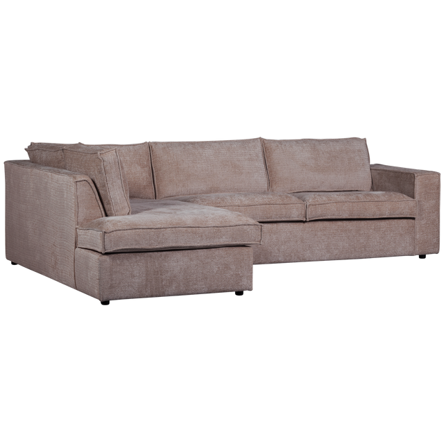 Hajo Hoekbank Links Chenille Taupe van WOOOD – Luxe comfort op maat van PureWonen. Vraag naar de beste prijs.