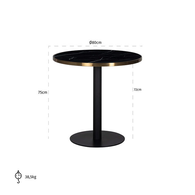 Bistro eettafel Zenza 80Ø (Black) van Richmond Interiors - laagste prijs offerte van PureWonen