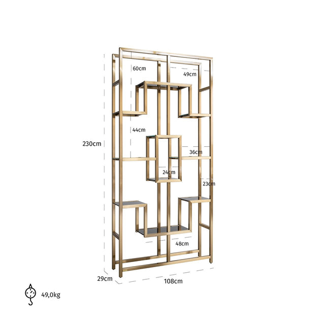 Wandkast Magnus brushed gold (Brushed Gold) van Richmond Interiors – Luxe comfort op maat van PureWonen. Vraag naar de beste prijs.