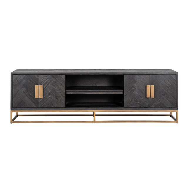 TV-dressoir Blackbone brass 4-deuren 200 (Black rustic) van Richmond Interiors – Luxe comfort op maat van PureWonen. Vraag naar de beste prijs.