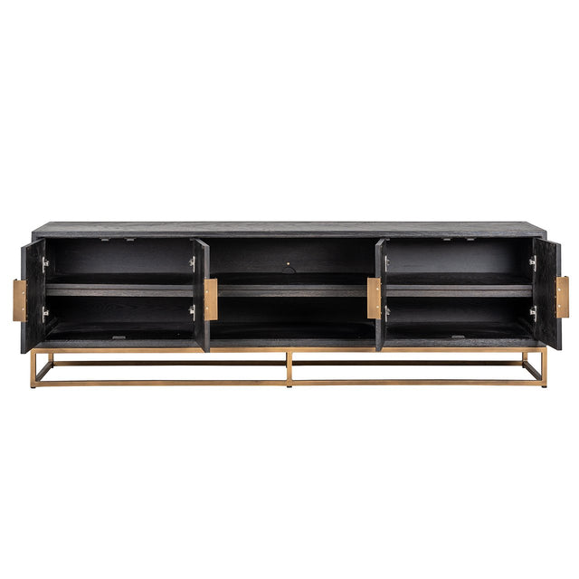 TV-dressoir Blackbone brass 4-deuren 200 (Black rustic) van Richmond Interiors – Luxe comfort op maat van PureWonen. Vraag naar de beste prijs.