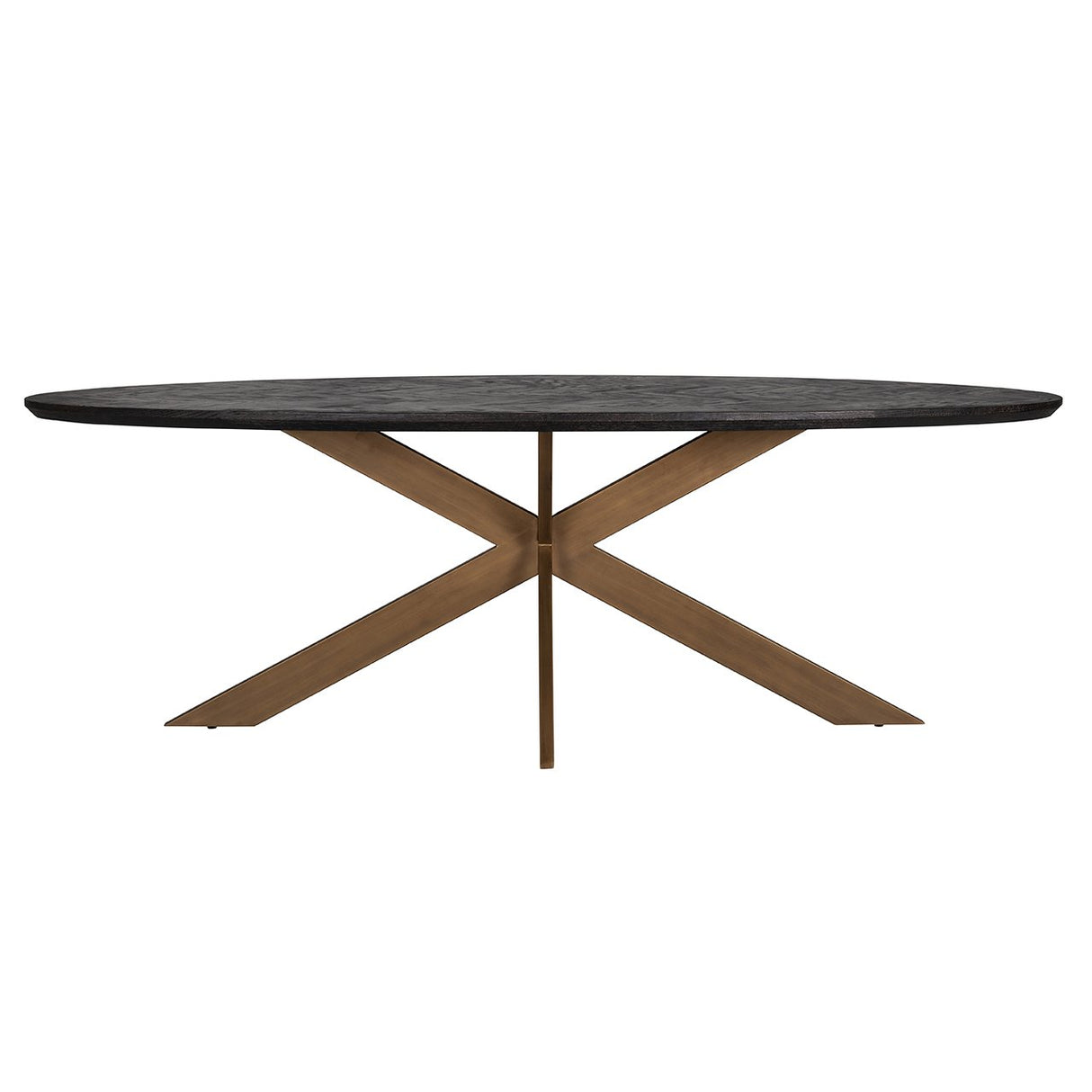 Eettafel Blackbone brass ovaal 230 (Black rustic) van Richmond Interiors – Luxe comfort op maat van PureWonen. Vraag naar de beste prijs.