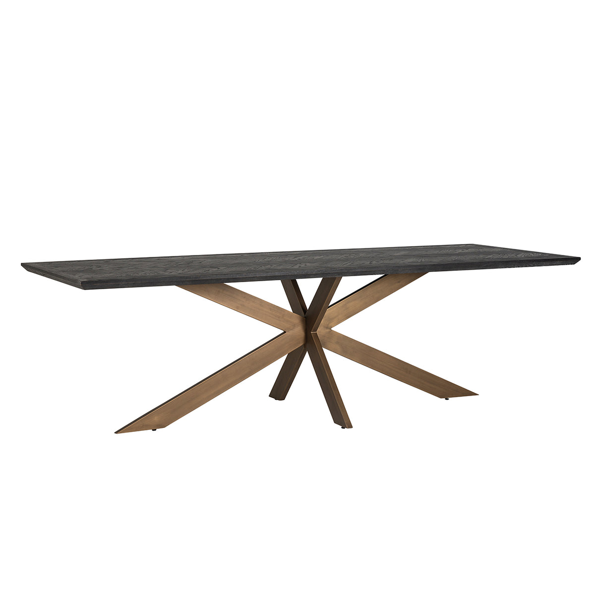 Eettafel Blackbone brass 260 (Black rustic) van Richmond Interiors – Luxe comfort op maat van PureWonen. Vraag naar de beste prijs.