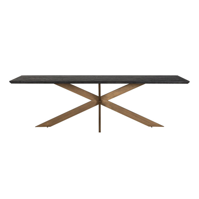 Eettafel Blackbone brass 260 (Black rustic) van Richmond Interiors – Luxe comfort op maat van PureWonen. Vraag naar de beste prijs.