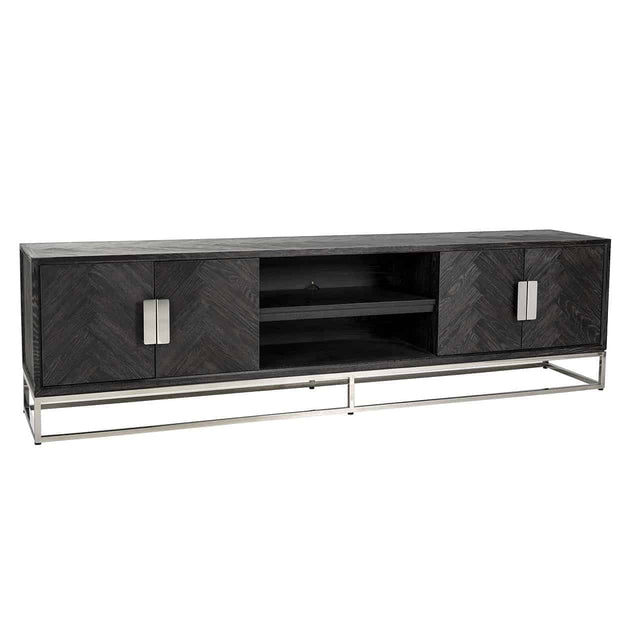 TV-dressoir Blackbone silver 4-deuren 220 (Black rustic) van Richmond Interiors – Luxe comfort op maat van PureWonen. Vraag naar de beste prijs.
