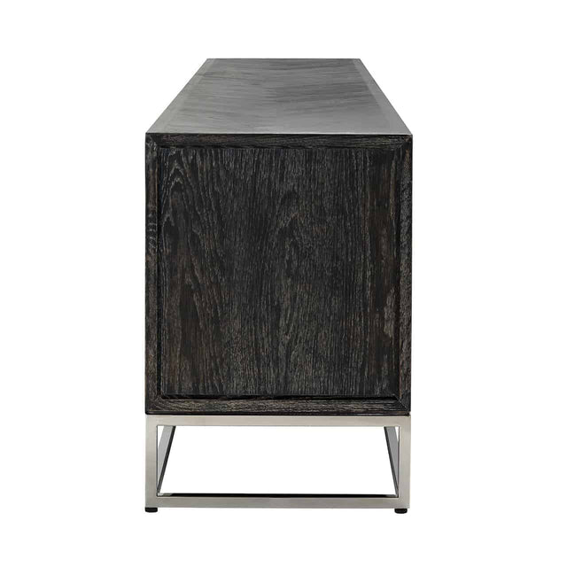 TV-dressoir Blackbone silver 4-deuren 220 (Black rustic) van Richmond Interiors – Luxe comfort op maat van PureWonen. Vraag naar de beste prijs.