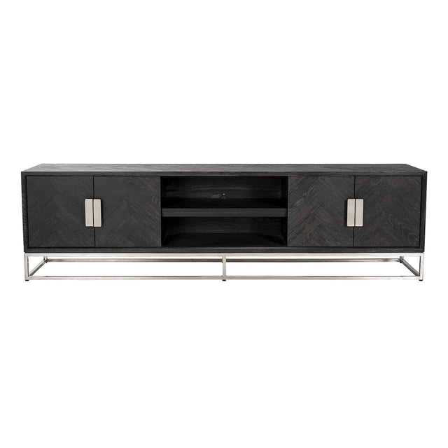 TV-dressoir Blackbone silver 4-deuren 220 (Black rustic) van Richmond Interiors – Luxe comfort op maat van PureWonen. Vraag naar de beste prijs.